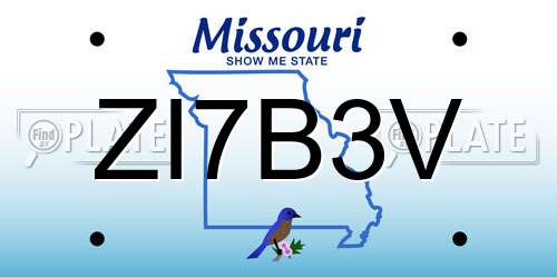 ZI7B3V Missouri License Plate