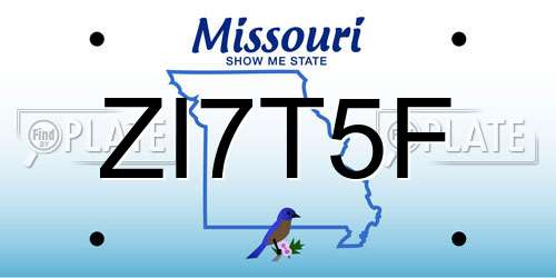 ZI7T5F Missouri License Plate