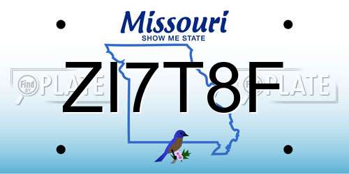 ZI7T8F Missouri License Plate