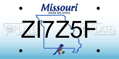 ZI7Z5F Missouri License Plate