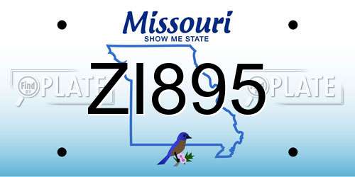 ZI895 Missouri License Plate