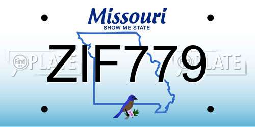 ZIF779 Missouri License Plate