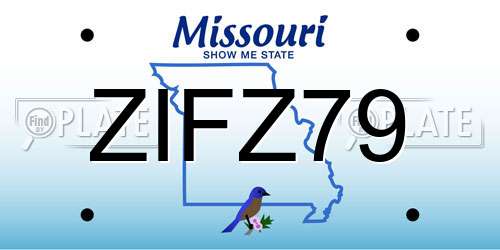 ZIFZ79 Missouri License Plate