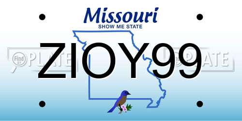 ZIOY99 Missouri License Plate