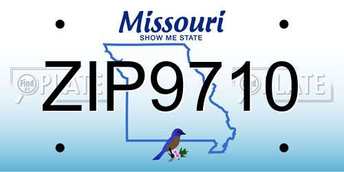 ZIP9710 Missouri License Plate