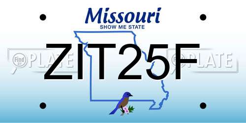 ZIT25F Missouri License Plate