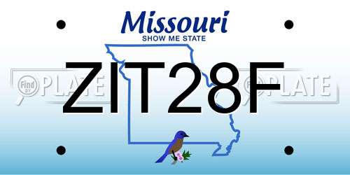 ZIT28F Missouri License Plate