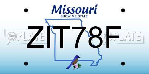 ZIT78F Missouri License Plate