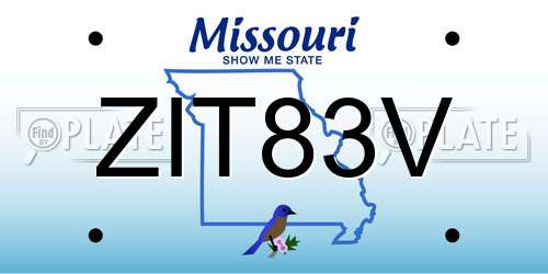 ZIT83V Missouri License Plate
