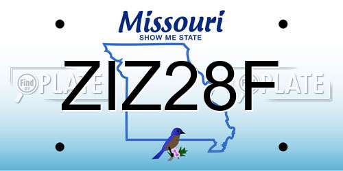 ZIZ28F Missouri License Plate