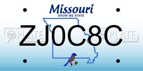 ZJ0C8C Missouri License Plate