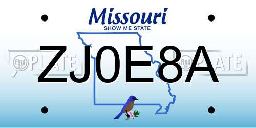 ZJ0E8A Missouri License Plate