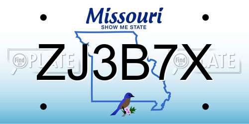 ZJ3B7X Missouri License Plate