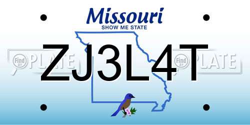 ZJ3L4T Missouri License Plate