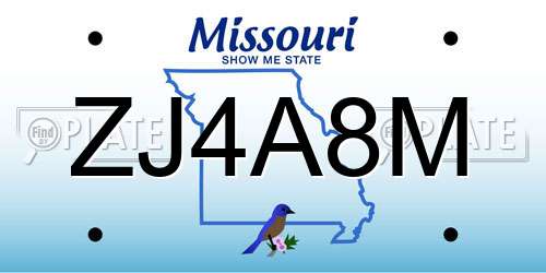 ZJ4A8M Missouri License Plate
