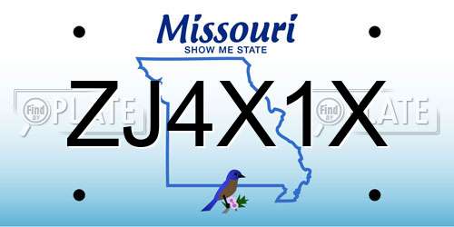 ZJ4X1X Missouri License Plate