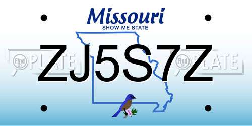 ZJ5S7Z Missouri License Plate