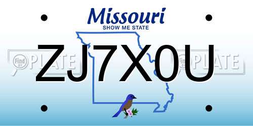ZJ7X0U Missouri License Plate