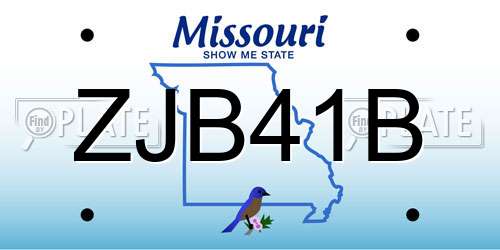 ZJB41B Missouri License Plate