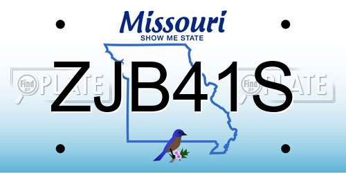 ZJB41S Missouri License Plate
