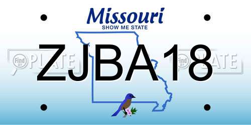 ZJBA18 Missouri License Plate