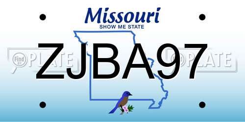 ZJBA97 Missouri License Plate