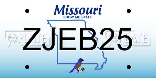 ZJEB25 Missouri License Plate