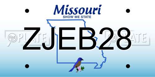 ZJEB28 Missouri License Plate