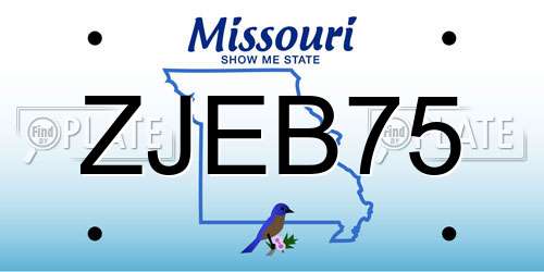 ZJEB75 Missouri License Plate