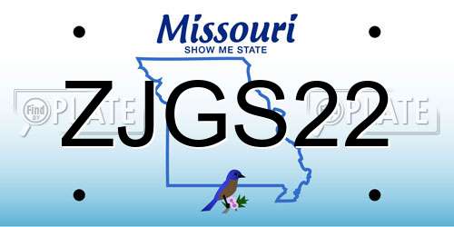ZJGS22 Missouri License Plate