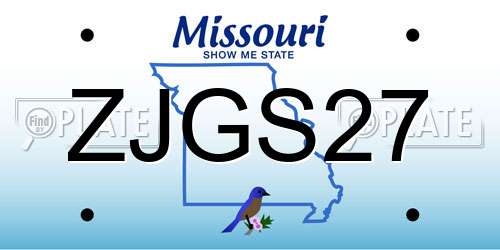 ZJGS27 Missouri License Plate