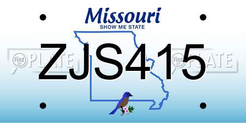 ZJS415 Missouri License Plate