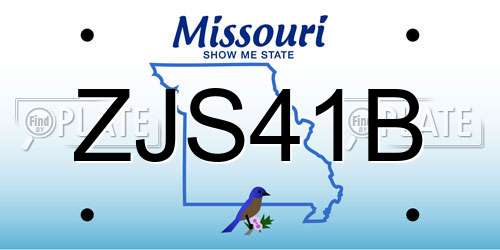 ZJS41B Missouri License Plate
