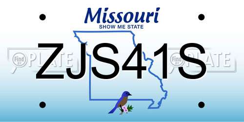 ZJS41S Missouri License Plate
