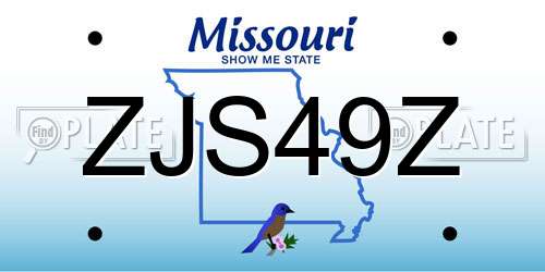 ZJS49Z Missouri License Plate