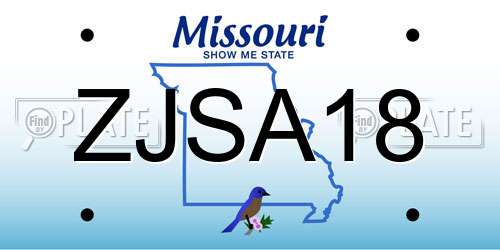 ZJSA18 Missouri License Plate