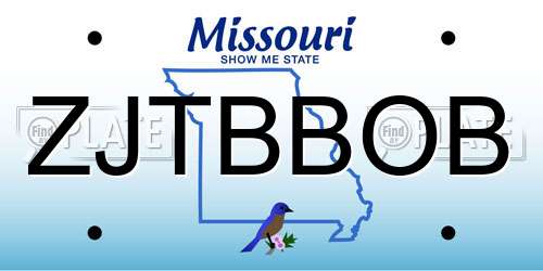 ZJTBBOB Missouri License Plate