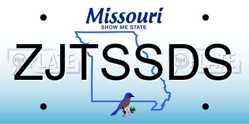 ZJTSSDS Missouri License Plate