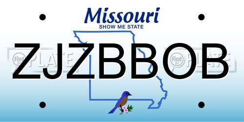 ZJZBBOB Missouri License Plate