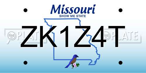 ZK1Z4T Missouri License Plate