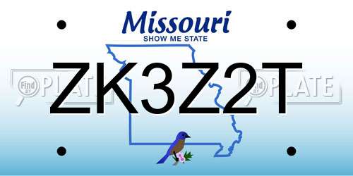 ZK3Z2T Missouri License Plate