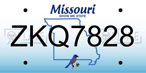 ZKQ7828 Missouri License Plate