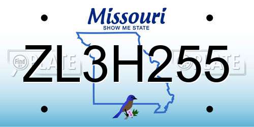 ZL3H255 Missouri License Plate