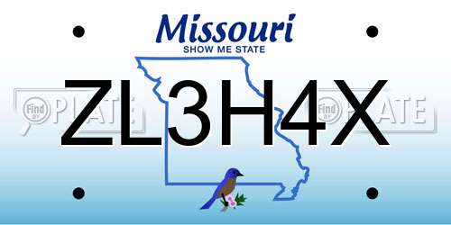 ZL3H4X Missouri License Plate