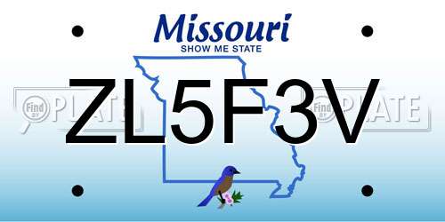 ZL5F3V Missouri License Plate
