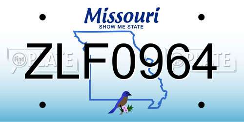 ZLF0964 Missouri License Plate