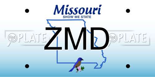 ZMD Missouri License Plate