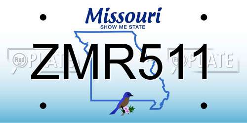 ZMR511 Missouri License Plate