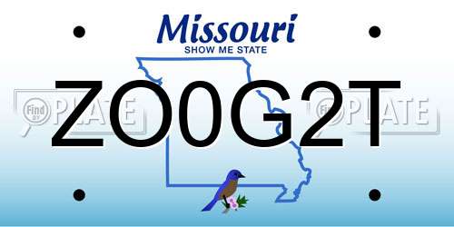 ZO0G2T Missouri License Plate