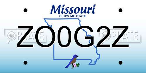 ZO0G2Z Missouri License Plate